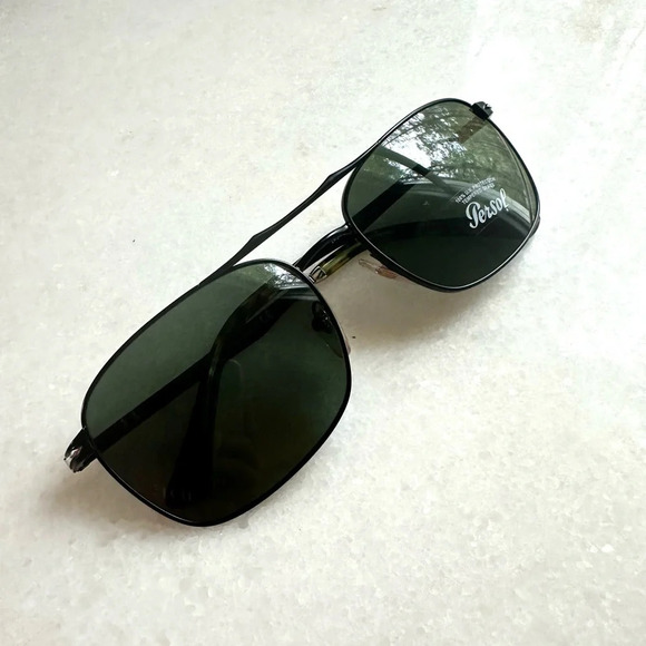 PERSOL RECTANGULAR SUNGLASSES PO2454S 1078/31 MATTE BLACK 60MM 2454 - Picture 2 of 12